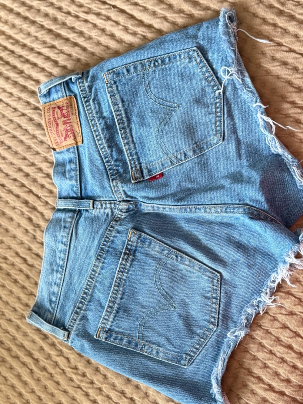 Levi's Blue 501 High-Rise Denim Cutoff Shorts